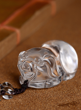 天然白水晶十二生肖吊坠男女项链本命年属猪狗猴鸡蛇马羊兔虎挂件