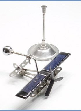 新款太阳能车载飞机摆件 平衡旋转飞机创意个性动态W金属车饰摆件