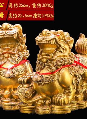 貔貅摆件纯铜一对皮丘招财吸财聚财纯铜小号玄关客U厅吧台店铺装