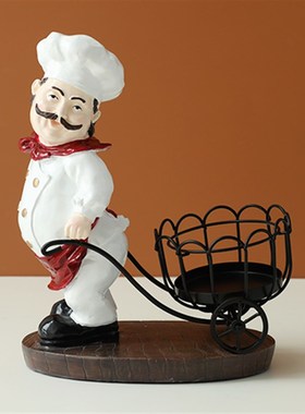 创意可爱厨师红酒架装饰摆件简y约欧式客厅餐桌葡萄酒架工艺品摆