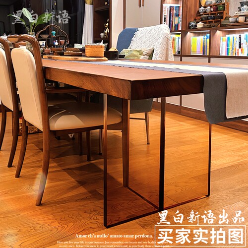 亚克力桌腿定制桌脚支撑脚透明支架底座餐桌脚茶几书桌.脚岩板脚 - 图0