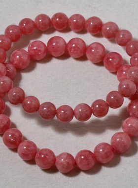 天然红纹石手链招爱情正桃花冰种阿根廷手串单圈粉红水晶饰品礼物
