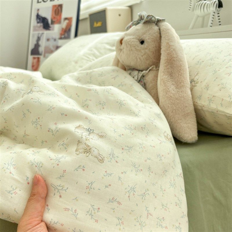 A类双层纱花枝兔可爱单被套全棉亲肤150200cm被罩超柔软可定制,淘宝优惠券,粉丝福利购,淘宝优惠卷