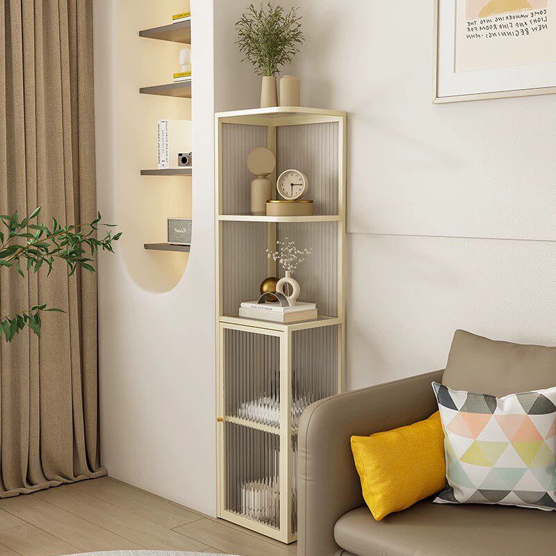 客厅墙角收纳柜奶油风墙边角柜圆弧转角书架储物柜拐角落地玻璃柜,淘宝优惠券,粉丝福利购,淘宝优惠卷