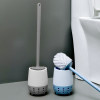 Toilet brush set, wall-mounted, punch-free, household bathroom, no blind spots, soft-bristled toilet brush, toilet cleaning tool