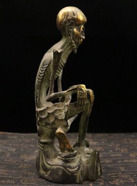 铜骷髅罗汉摆件  茶桌家居客厅酒柜装饰品