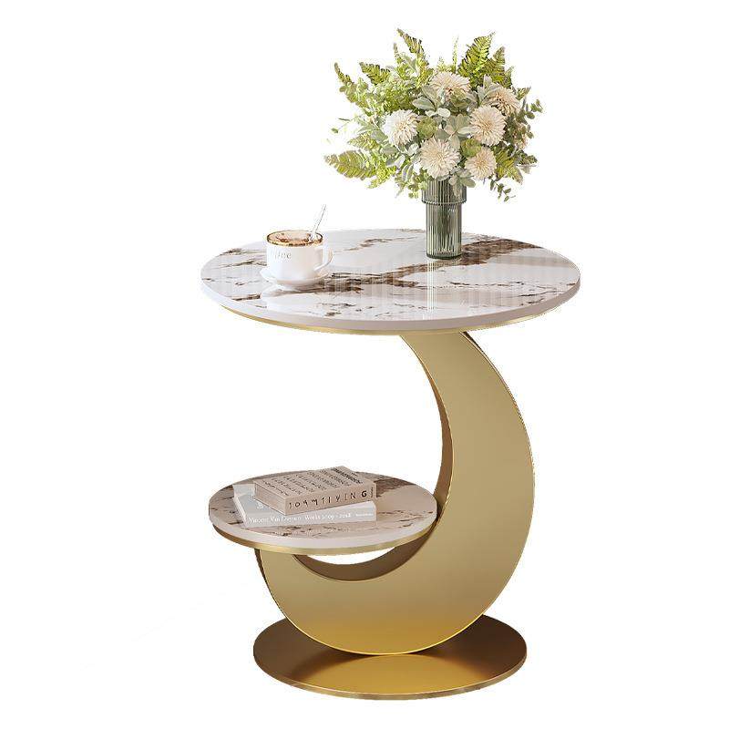 轻奢岩板沙发边几简约现代双层民宿小圆桌创意阳台茶几床头柜边柜,淘宝优惠券,粉丝福利购,淘宝优惠卷