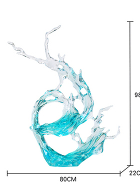 酒店大厅透d明浪花树脂摆件售楼处样板间门厅抽象雕塑软装饰艺术