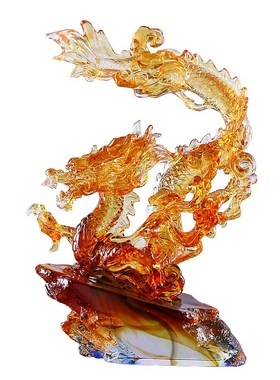 琉璃摆件中国龙高档礼物客厅家z居装饰桌面工艺品创意乔迁开业礼