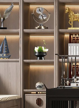 老板办公室装饰摆件博古架酒柜书房领导高档新Q中式柜子桌面工艺