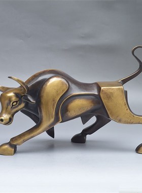 全铜华尔街铜牛纯铜m招财旺市牛办公室桌面事业牛客厅装饰工艺摆