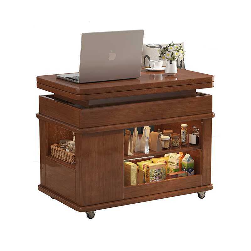 客厅家用沙发侧边几柜可升降折叠移动推车小户型中古风茶几桌实木,淘宝优惠券,粉丝福利购,淘宝优惠卷