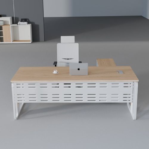 办公家具老板办公桌n主管经理桌简约现代钢架员工工位单人桌椅组 - 图0