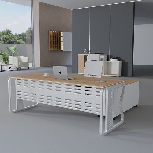 办公家具老板办公桌n主管经理桌简约现代钢架员工工位单人桌椅组 - 图2