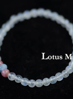 温柔月光c.海蓝宝红纹石小小系列手链月光石