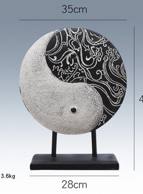 新中式仿古水泥祥云柱创意玄关转运落地装饰摆Q件仿石柱拴马桩底