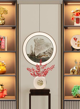 新中式办公室高档装饰品摆设茶A室领导工艺品书柜茶室博古架摆件