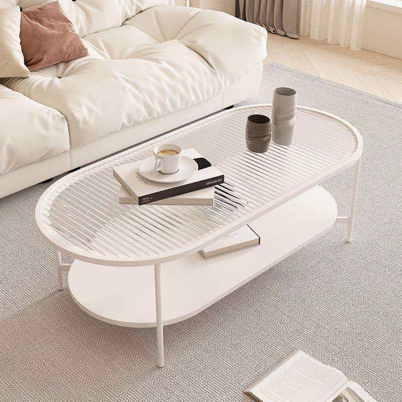 简约现代奶油风网红椭圆形玻璃茶几客厅家用小户型极简创意北欧风,淘宝优惠券,粉丝福利购,淘宝优惠卷