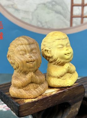 齐天大圣孙悟空黄杨木雕手把件