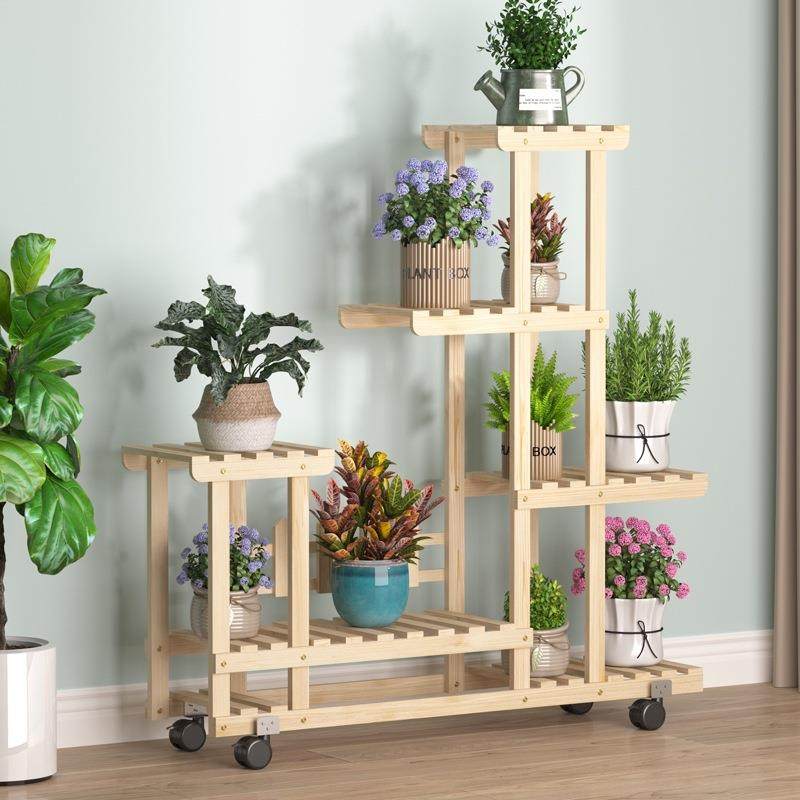 室内外实木质花架子阳台客厅碳化防腐绿萝多肉植物置物架落地多层,淘宝优惠券,粉丝福利购,淘宝优惠卷