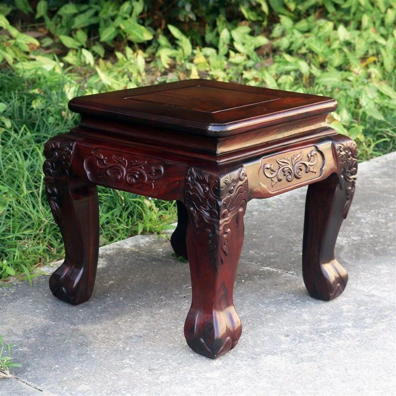包邮 大红酸枝富贵凳 交趾黄檀矮凳 老红木中式板凳 实木方凳,淘宝优惠券,粉丝福利购,淘宝优惠卷