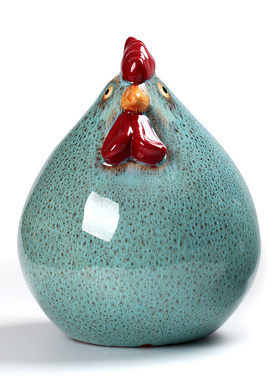 美式田园家居陶瓷胖胖鸡摆件吉祥礼品陶瓷对鸡家居U饰品 新品包邮