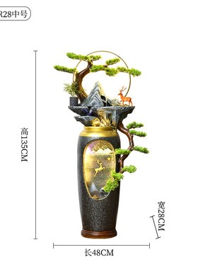 新中式山水花瓶i摆件客厅电视柜公司前台装饰开业乔迁之喜入宅礼