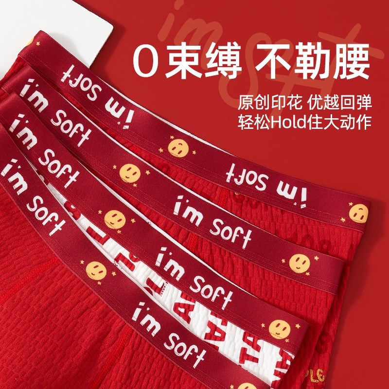 红色本命年2025蛇年内裤胖大童男加肥加大码青少年儿童男童纯棉13,淘宝优惠券,粉丝福利购,淘宝优惠卷