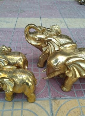 铜大象摆件吉祥瑞象一对招财镇宅对象店铺开业礼品办公室装饰大象