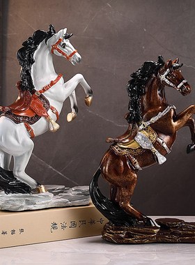 马摆件招财马到成k功高档工艺品办公室酒柜客厅玄关装饰品商务礼