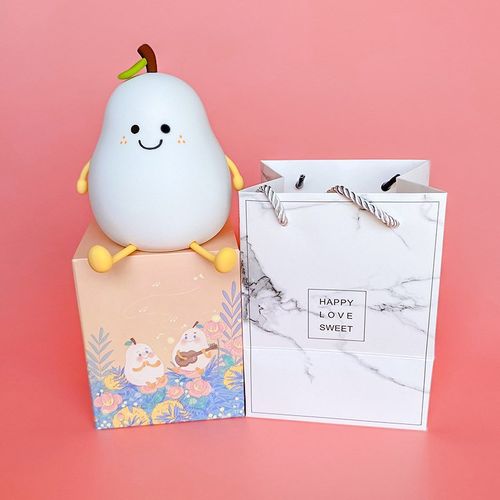 永不分梨小夜灯小梨灯不分离拍拍灯硅胶卧室床头灯T充电睡眠氛围 - 图3