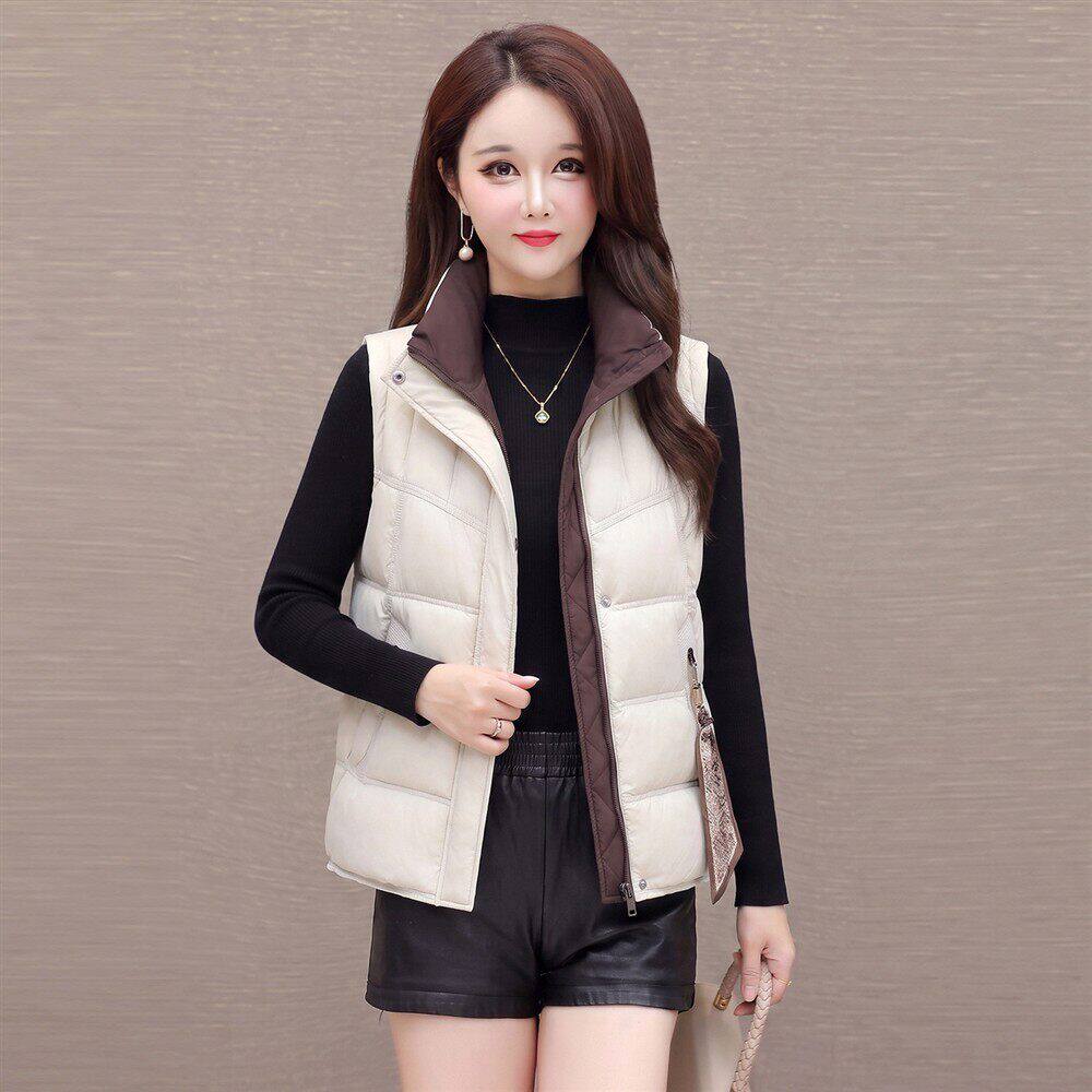 Temperament national standard down vest for women 2026 winter new fashion warm real shot women's short white duck vest