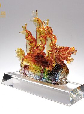 一帆风顺摆件龙舟帆船模型工艺品公司开业乔迁礼品办公室店铺摆设