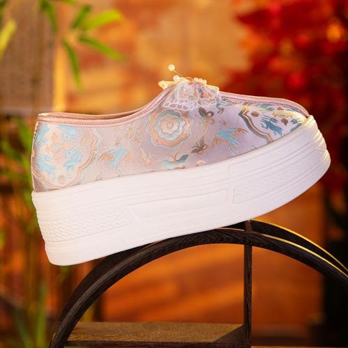 新中式鞋子春夏2025新款增高国风配旗袍绣花鞋民族风古装汉服鞋女 - 图3