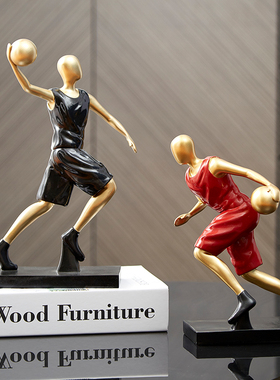创意篮球运动人物桌面摆件酒y柜书房玄关家居装饰品轻奢高档工艺