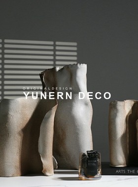 简约现代轻奢售楼处陶瓷几何创意软装饰I品家居样板房间工艺品摆