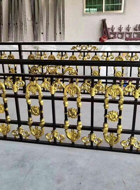 欧式三羊开泰304 不锈钢U型套25方管金色围栏庭院大门装饰花配件