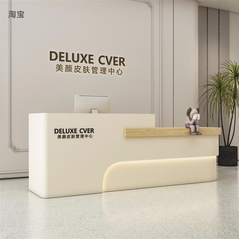 美容院收银台理发服装花店吧台舞蹈室收银台养生馆前台公司接待台 - 图2