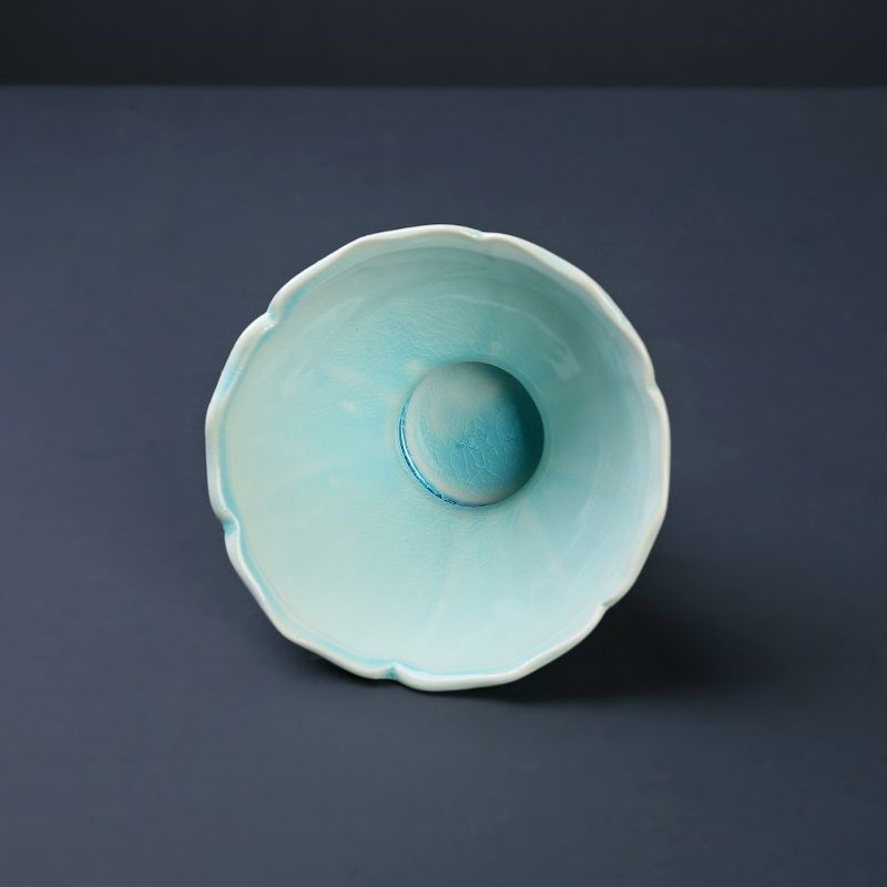 佛手柑托盘剑山插花器皿中式禅意花盆家用器皿开片陶瓷花盘花道圆,淘宝优惠券,粉丝福利购,淘宝优惠卷