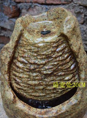 陶瓷流水器喷泉工艺品中式家居办公桌面摆设客厅水景创意装饰摆件
