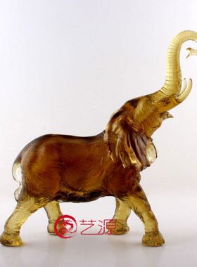 琉璃摆件吉祥大象创意家居饰品客户长辈朋友生日祝寿乔迁礼品礼物