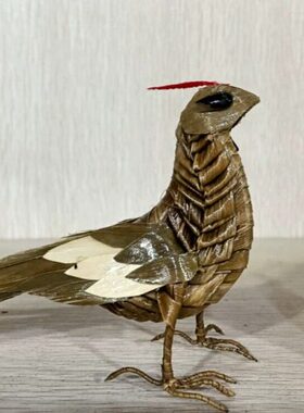 草编工艺小鸟棕编藤编民间非遗特色产品家居桌面摆酒柜精品饰品