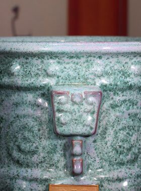 象博古架工艺瓷鼎家居摆设高档礼品办公室装饰摆件炉钧釉钧天陶瓷