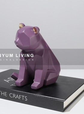 现代轻奢几何切面动物摆件样板房C客厅家居软装饰品桌面餐厅摆设