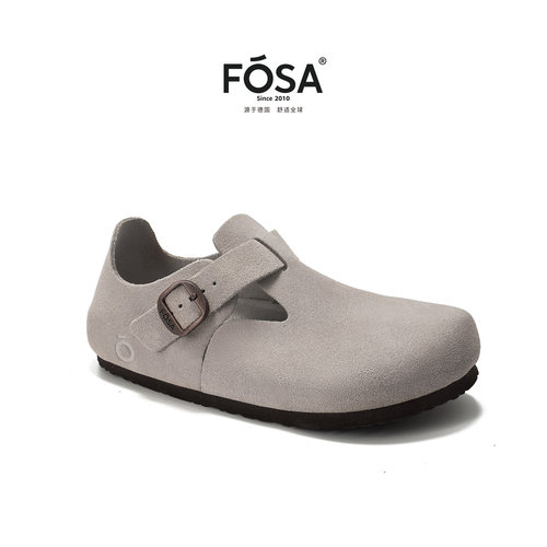 FOSA【张元英同款】女鞋春季2026新款全包外穿博肯鞋一脚蹬勃肯鞋 - 图1