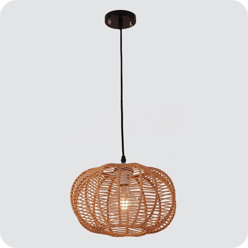 单头麻绳led装饰茶室餐厅吊灯铁艺氛围床头室内跨境中山灯具藤编,淘宝优惠券,粉丝福利购,淘宝优惠卷
