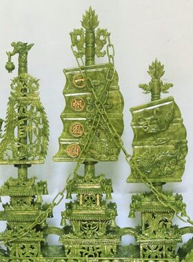 天然玉雕一米一帆风顺双头玉石帆船客厅家居饰品玉器工艺品摆件