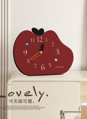 多巴胺客厅桌面时钟摆件装饰品创意玄关柜摆台式钟U表座钟静音时