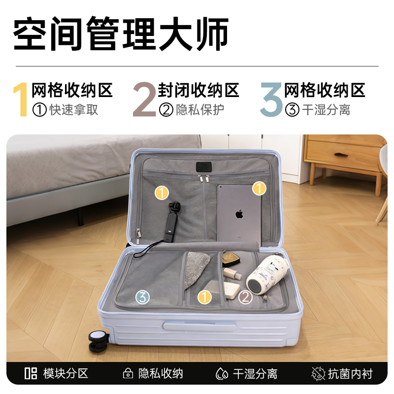 【禧物社】时空机2025新款女行李箱男大容量抗摔耐磨旅行箱20寸,淘宝优惠券,粉丝福利购,淘宝优惠卷