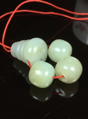 手工制作新疆和田玉一体三通配饰手链配饰文玩配珠男女带证书
